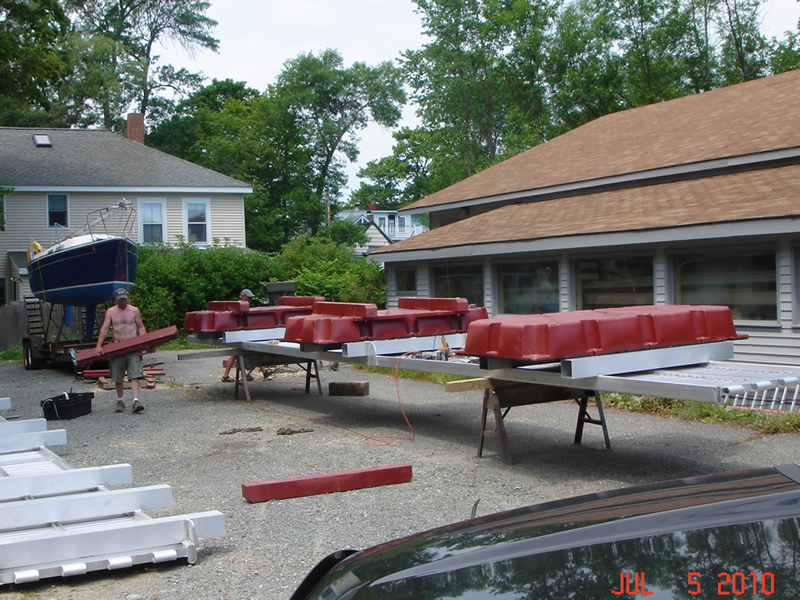 floating walkway under construction.