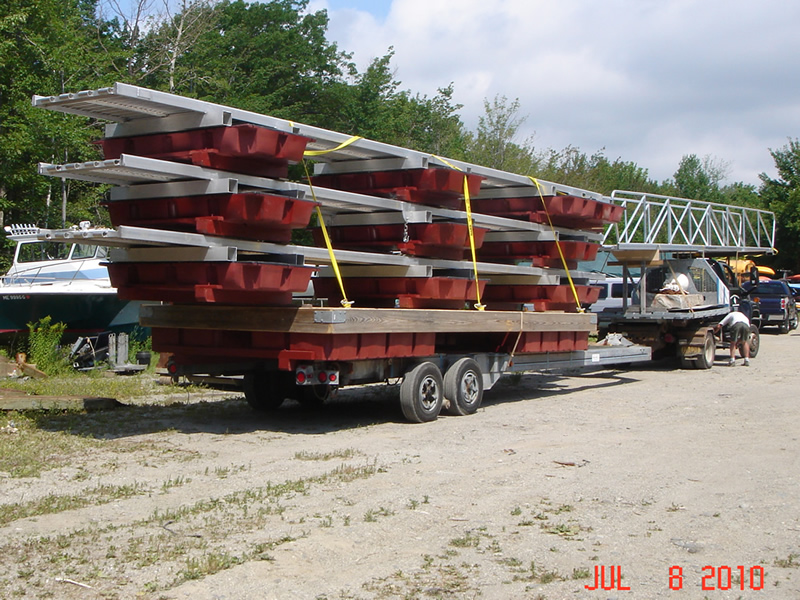 Transportation of floating walkway