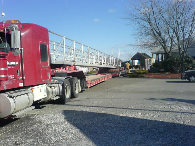 Brewer Pilots Point Marina with 80 foot aluminum gangway installed.